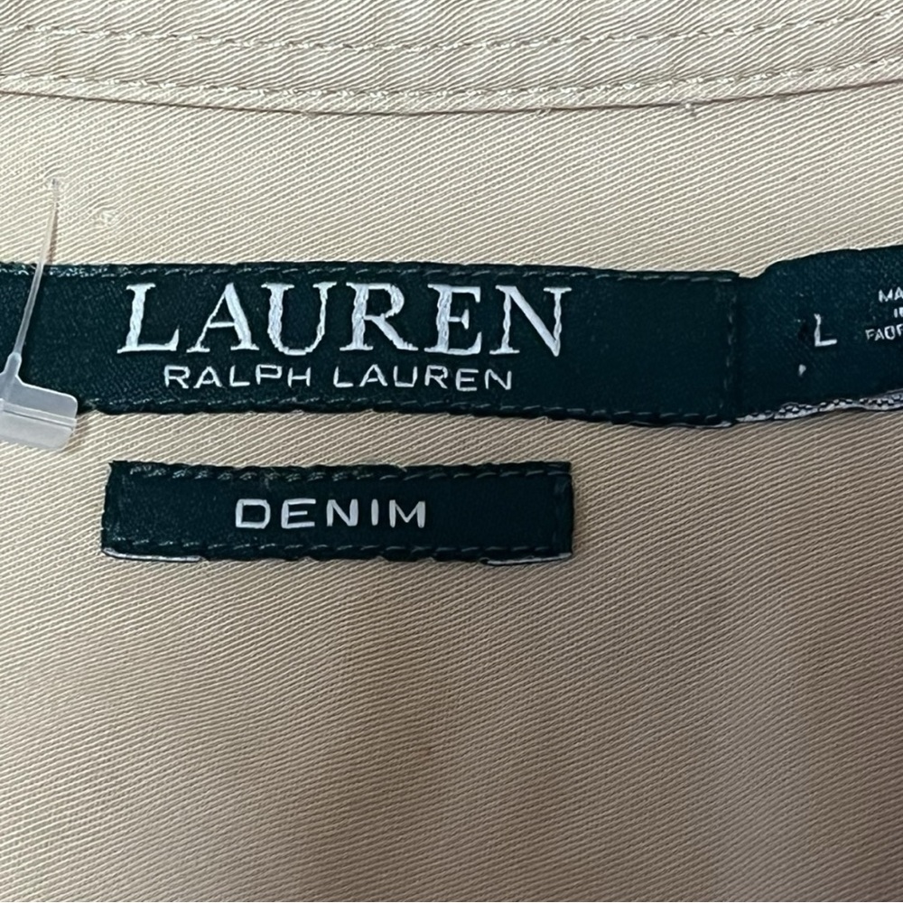 Ralph Lauren Tan Shirt Dress with Tie Waist - Picture 7 of 11